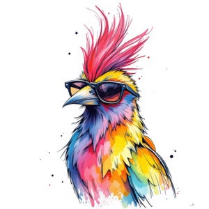 Lustiger Vogel Clipart, 10 schrullige Vogel, wunderliche Aquarell Vogel Clipart für Scrapbooking & Journals | Hochwertig | Digitaler Download