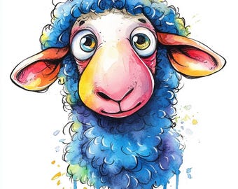 Watercolor Animal Clipart – 35 Quirky PNGs, Commercial Use