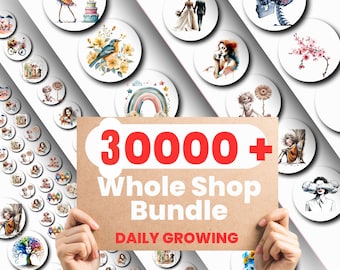 30000 + Aquarell Clipart Mega Bundle: Kommerzielle Nutzung (Instant Download)