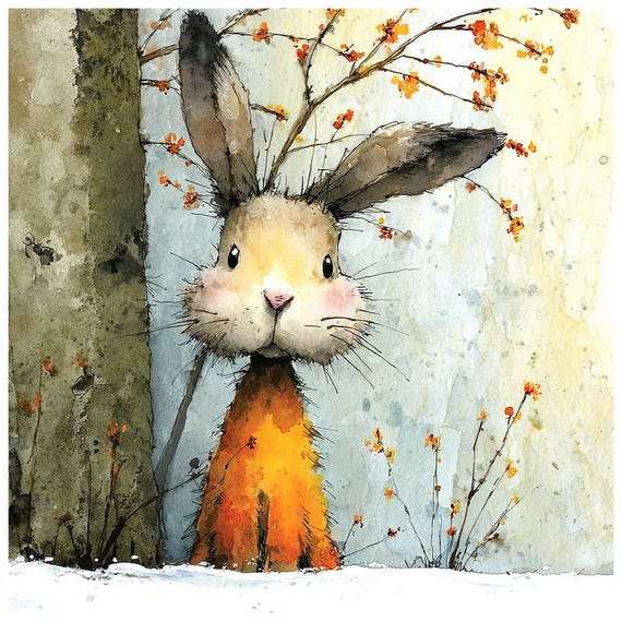 25 Whimsical Woodland Animal Clipart, Watercolor Forest Friends Printable, Digital Download