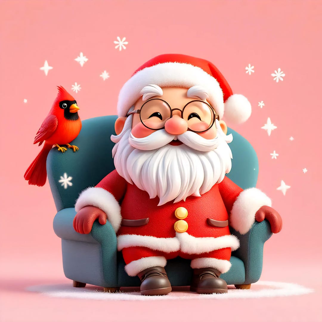 Watercolor Santa Clipart: Cardinal Christmas Art, Printable Holiday ...