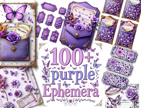 Purple Ephemera Kit