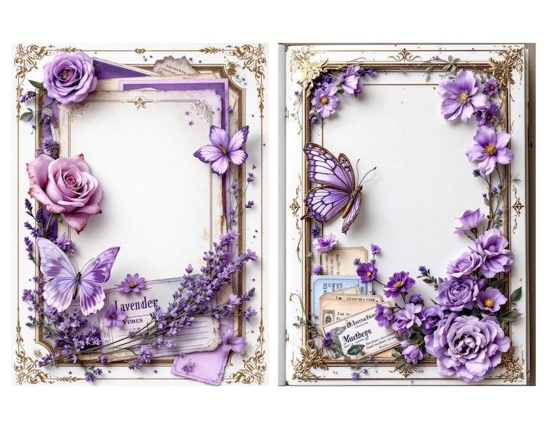 Purple Ephemera Kit, Vintage Junk Journal Pages (digital Download) - Etsy
