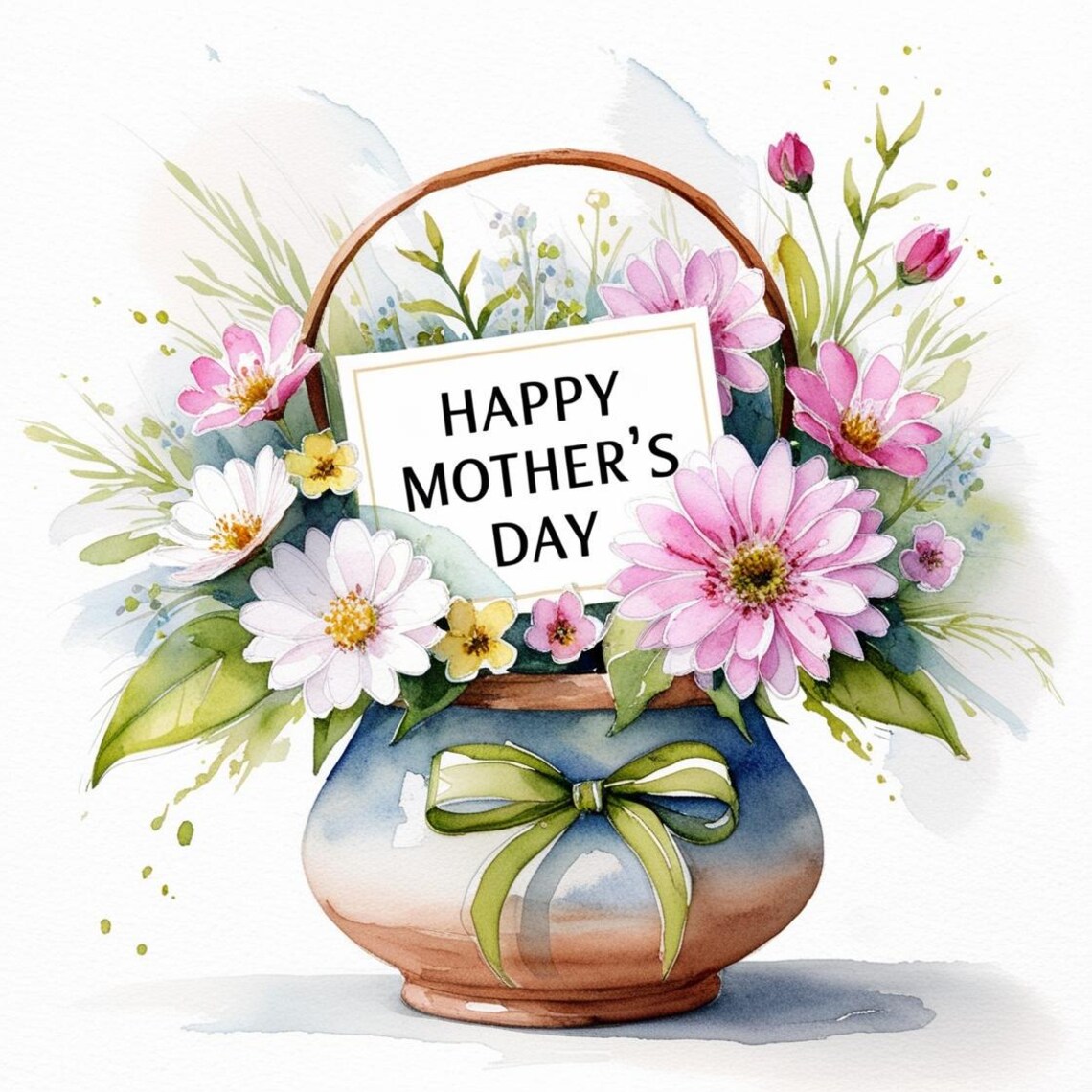 Watercolor Mother's Day Flower Clipart: Spring Floral Designs (digital ...