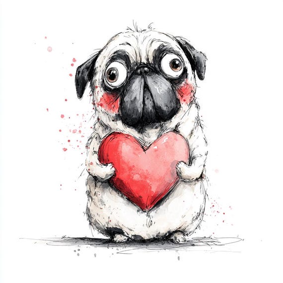 40 Sweet Valentine Nursery Animal Clipart; Love Graphics Card Making Art