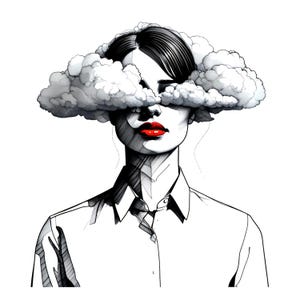 Surrealistische vrouw en dame clipart – 13 high-res aquarel vrouwelijke lijntekeningen portretten voor kunst aan de muur, scrapbooking, digitale ambachten, afdrukbaar