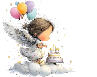 400 Happy Birthday Clipart (PNG JPG) : Colorful Flowers & Butterflies for Crafters