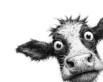 20 Peeking Farm Animals Clipart – Cow Sheep Pig Faces Printable Wall Art & Digital Gifts