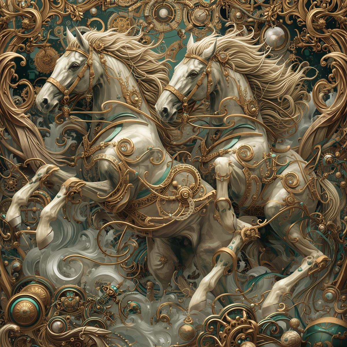 Steampunk Horse Clipart Bundle: Fantasy Mechanical Art (digital ...