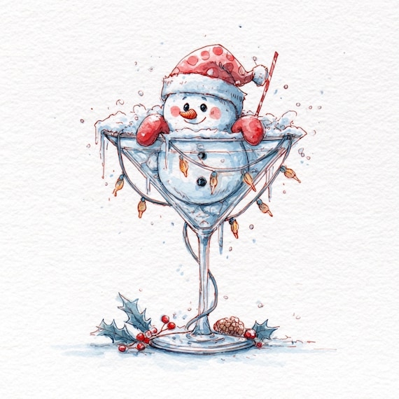 20 Quirky Snowman Clipart: Christmas Winter Holiday JPG