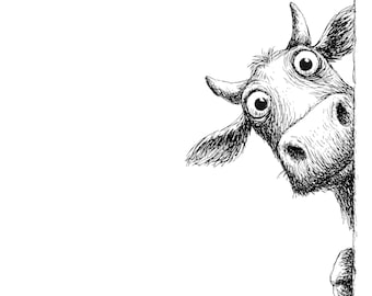 18 Funny Animal Sketch Clipart (JPG) : Quirky Black & White Cartoon Art for Crafters