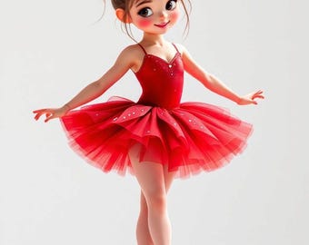 Ballerina Clipart Bundle – Pink Ballet Girl PNG & JPG (Digital Download)