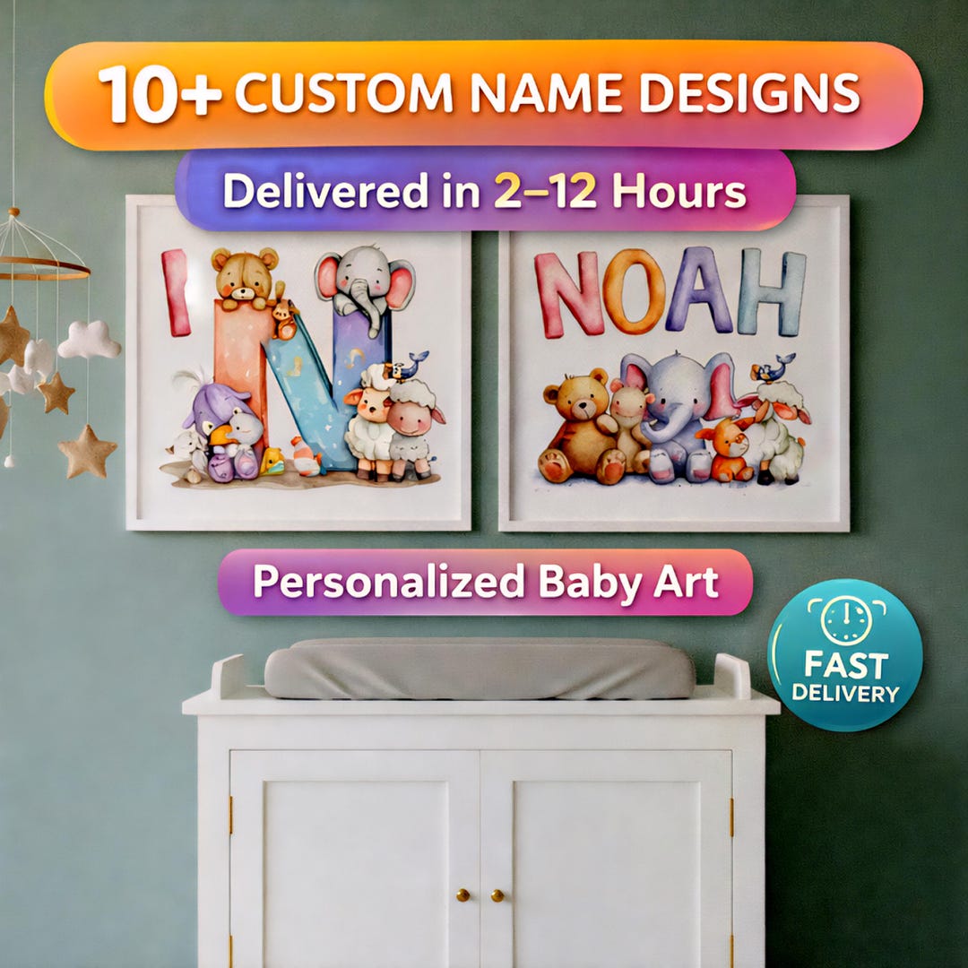 10+ Custom Baby Name Art : Personalized Nursery Wall Art Gift - Etsy