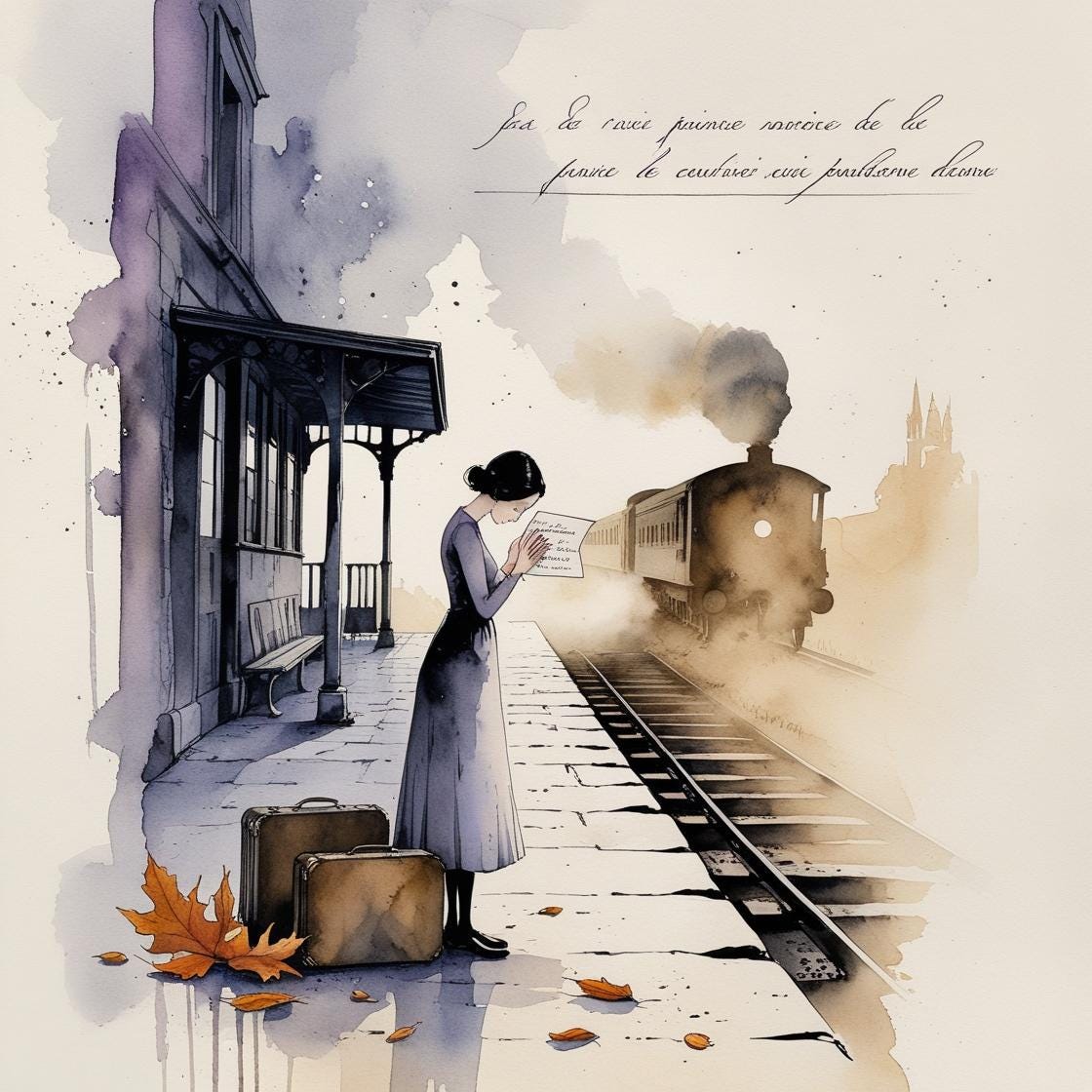 水彩画で読書をする女性のイラスト10選：ヴィンテージな窓辺の風景