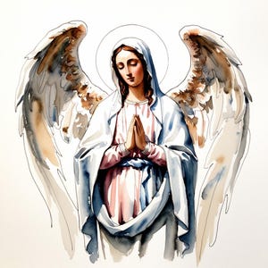 Maagd Maria met baby Jezus clipart-10 katholiek pictogram digitale kunst, engelen religieuze muur decor, afdrukbare christelijke kunstwerken, heilige moeder kind