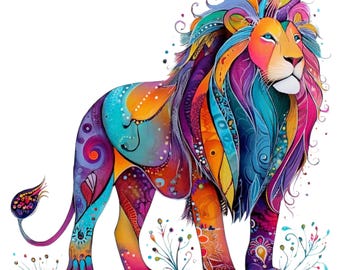 20 Folk Art Safari Animals Clipart – Colorful Boho Jungle Illustrations for Crafters & Printable Art