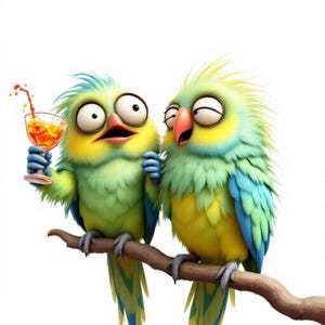 11 schrullig Vögel Clip Art, Aquarell Clipart JPG, Junk Journal, Scrapbook, Kartenherstellung, digitaler Download, Fantasy wunderlicher Cocodil Vogel