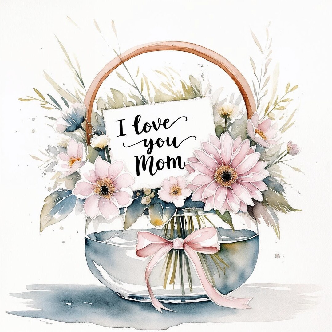 Watercolor Mother's Day Flower Clipart: Spring Floral Designs (digital ...