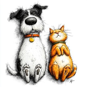 20 Scruffy Cat Dog PNG Clipart Frazzled Pet Graphics Sublimation Junk Journal Art