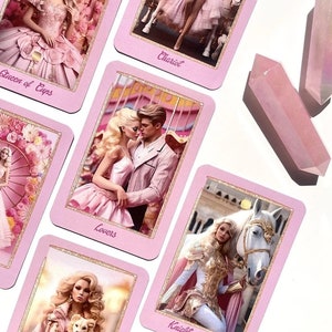 Barby Tarot Deck,Tarot Karten,Celestial Pink, 78 Karten Tarot Deck, Weissagung,Orakel Karten,Künstliche Intelligenz,Tarot Ratgeber,Stein