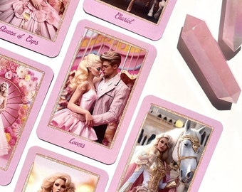 Mazzo di Tarocchi Barby: 78 carte rosa celestiali con guida