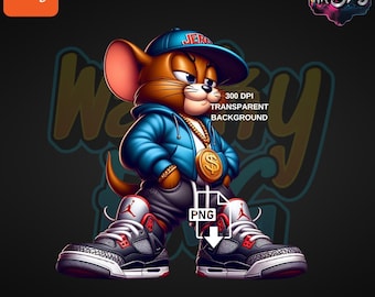 Gangster Mouse | Urban Mouse | Urban Trap Designs | Wacky Fan Art | Instant Digital Download | T-Shirt Designs | Sublimation | Dtf PNG |