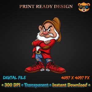 Streetwear Dwarf Png, Sneakerhead Gnome Png, Grumpy Kicks Png, DTF Transfer Png, Preppy Grumpy Png, Urban Dwarf Design Png, Bad Mood Dwarf