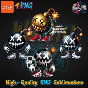 Urban Gangster Bomp Traps - Bold Streetwear Aesthetic Digital Designs for Crafts & Branding | Urban Trap Design | Wacky Fan Art | PNG |