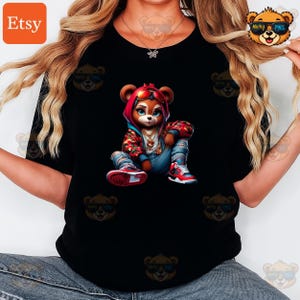 Urban Girl Bear Print PNG | Streetwear Graffiti Art (Digital Download) | Dtf PNG |