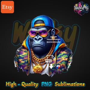 WackyPNG | Urban Soldier Gorilla | Urban Trap Designs | Wacky Fan Art | Dtf PNG |