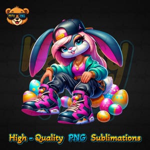 Urban Png Bunny | Urban Bunny | Urban Trap Designs | Wacky Fan Art | Instant Digital Download | Sublimation | Best Easter Bunny | PNG |