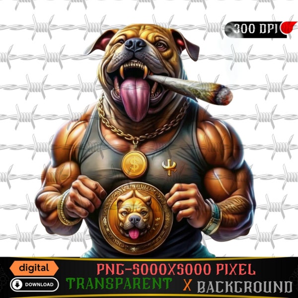 Funny Weed Bulldog | Gangster GYM Bulldog Trap Desings | Weed Shirts | Fantasy Fan Art | Instant Digital Download | Sublimation | Dtf PNG |