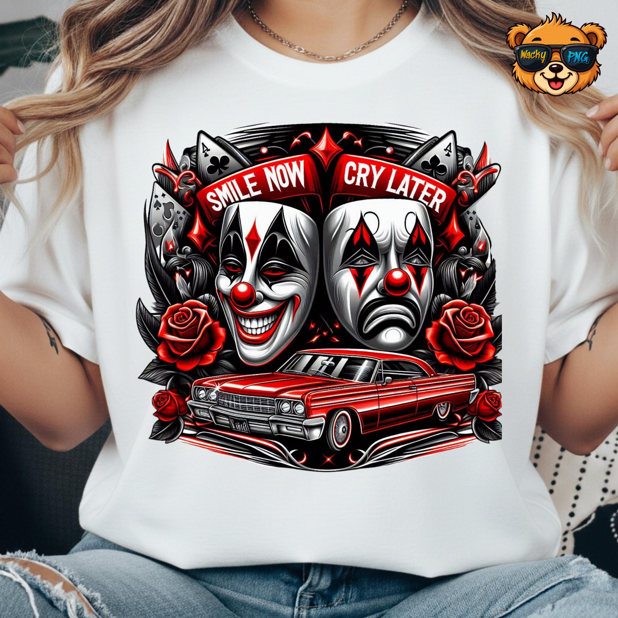 Chicano Clown Png, Smile Now Cry Later PNG, Lowrider Car Style Png ...
