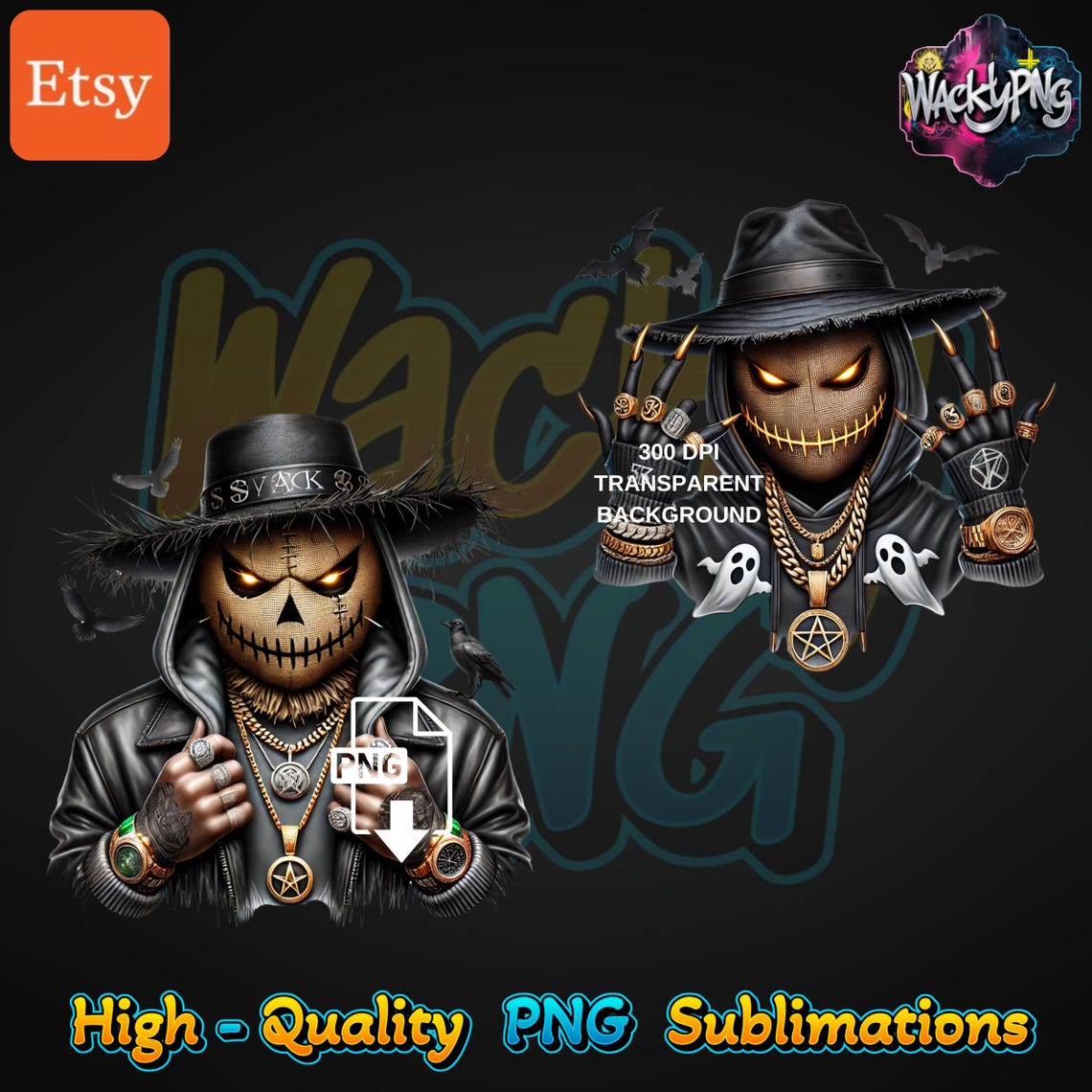 Spooky Scarecrow PNG Designs: Halloween, Urban Trap Art (digital ...