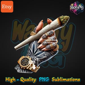 Gangster Marijuana Designs - Bold Streetwear Aesthetic Digital Designs for Crafts & Branding | Urban Trap Design | Wacky Fan Art | PNG |