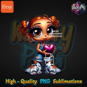 Urban Sweet Girl PNG: Wacky Fan Art Digital Download