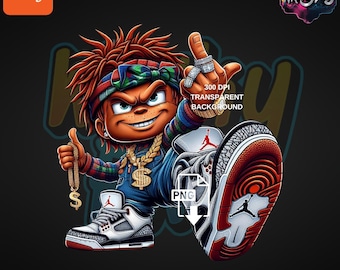 Gangster Boy | Urban Naughty Boy | Urban Trap Designs | Wacky Fan Art | Instant Digital Download | Sublimation | Hiphop T-Shirts | PNG |
