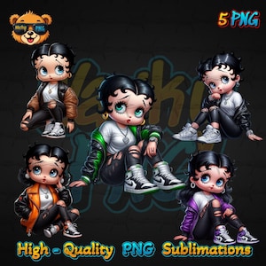 Betty Boop urbana PNG, diseños femeninos, diseños de camisetas de Betty Boop, diseños de cultura pop
