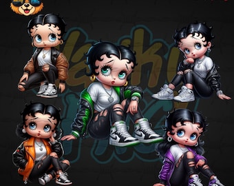Städtische Betty Boop PNG, Girly Designs, Betty Boop Shirt Designs, Popkultur Designs