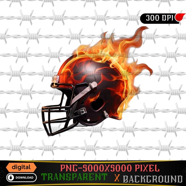 Flaming Helmet | USA Football helmet | Add Personal Logo | Fantasy Fan Art | Sublimation | İnstant Download | Sweater Designs | Tshirt Png |