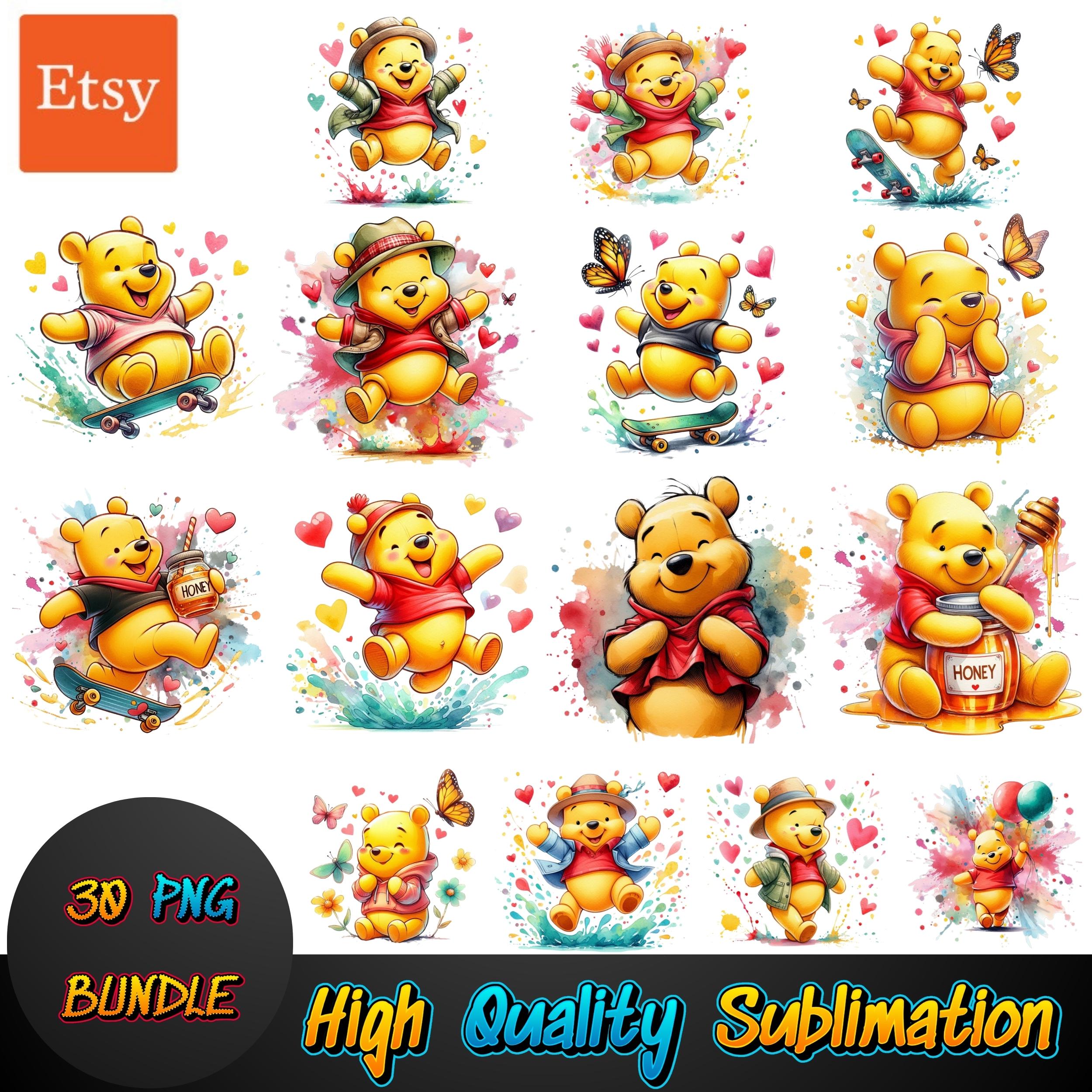 Watercolor Pooh, Urban Pooh Designs| Urban Trap Design | Wacky Fan Art | Dtf PNG |