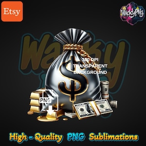 Borsa per soldi Gangsta Png / Borsa urbana Gangster Png / Disegni di trappole urbane / Fan art stravaganti / Download digitali istantanei / Sublimazione / Dtf PNG /