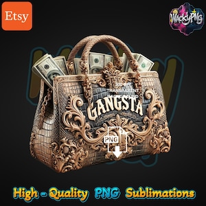 Gangsta Money Bag PNG / Urban Trap Designs / Wacky Fan Art / Download digitali istantanei / Sublimazione / Fantasy Designs / PNG /