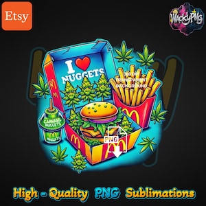 I Love Nuggets Marijuana PNG - Bold Streetwear Aesthetic Digital Designs for Crafts & Branding | Urban Trap Design | Fantasy Fan Art | PNG |
