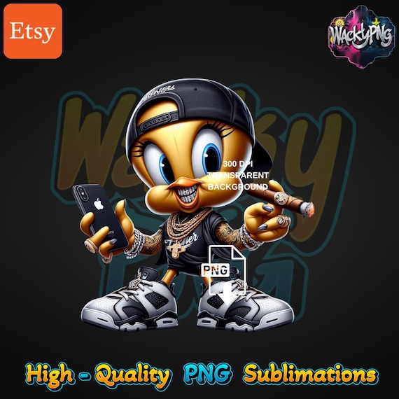 Urban Gangster Bird PNG: Trap Art Design (Digital Download)