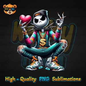 Jack Skellington PNG | Urban Trap Designs | Wacky Fan Art | Instant Digital Download | Sublimation | PNG |