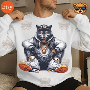 Urban Gangster Wolf Designs, Pop Culture Designs, Urban Trap Designs, Dtf PNG