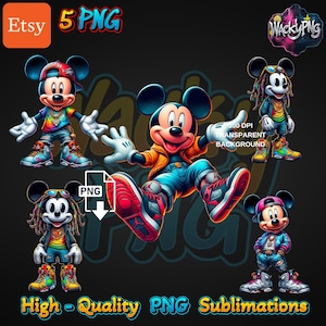 Gangster Mickey Mouse PNG: Arte Digital Urbana de Streetwear (Download Digital)