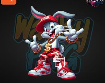 Gangster Urban Best Bunny | Urban Trap Designs | Wacky Fan Art | Instant Digital Download | Sublimation | PNG |