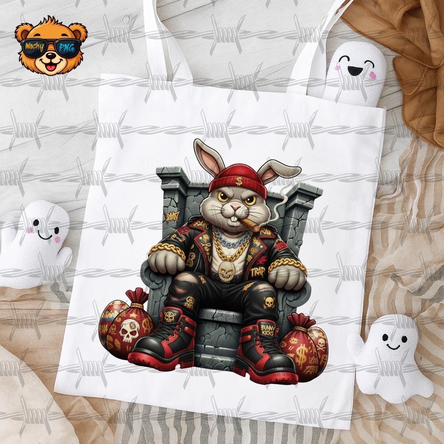 Mobster Rabbit Angster Bunny Png, Trap Rabbit Png, Streetwear Bunny Png, Mobster ...